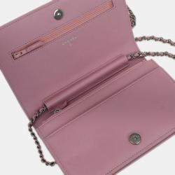 مملوكة مسبقًا Chanel Pink Lambskin Rhinestone WOC Wallet On Chain