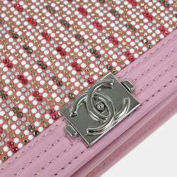 مملوكة مسبقًا Chanel Pink Lambskin Rhinestone WOC Wallet On Chain