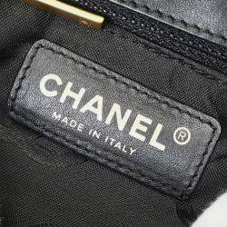 Pre Owned Chanel Black Straw Shoulder Bag
