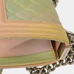 Pre Owned Boy Chanel Pastel Color Calfskin Mini Shoulder Bag