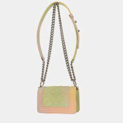 Pre Owned Boy Chanel Pastel Color Calfskin Mini Shoulder Bag