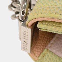 Pre Owned Boy Chanel Pastel Color Calfskin Mini Shoulder Bag
