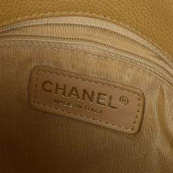 مملوكة مسبقًا حقيبة يد شانيل من جلد عجل باللون البيج