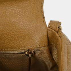 مملوكة مسبقًا حقيبة يد شانيل من جلد عجل باللون البيج