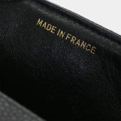 Pre Owned حقيبة كتف شانيل غطاء فردي شيفرون جلد عجل أسود