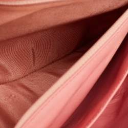 Pre Owned حقيبة شانيل جامبو  كلاسيك جلد شيفرون لامع خوخي بقلاب