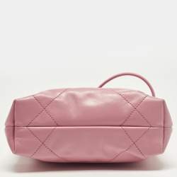 Pre Owned Chanel 22 Mini Pink Quilted Leather Chain Bag