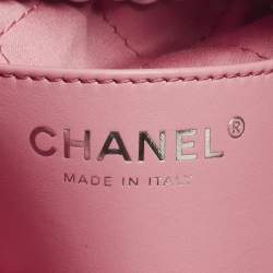 Pre Owned Chanel 22 Mini Pink Quilted Leather Chain Bag