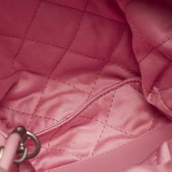 Pre Owned Chanel 22 Mini Pink Quilted Leather Chain Bag