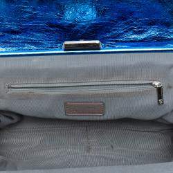 مملوكة مسبقًا حقيبة شانيل جلد عجل معدني متعدد الألوان مبطن سلسلة حديثة بإطار وقلاب