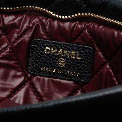 Pre Owned حقيبة كلتش شانيل فولدوفر جمال سي سي كافيار مبطنة سوداء