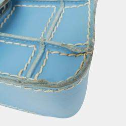 Pre Owned Chanel Blue Leather Shoulder Bag