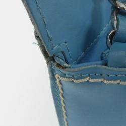Pre Owned Chanel Blue Leather Shoulder Bag