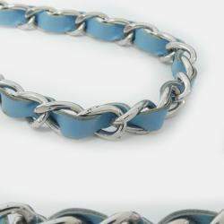 Pre Owned Chanel Blue Leather Shoulder Bag