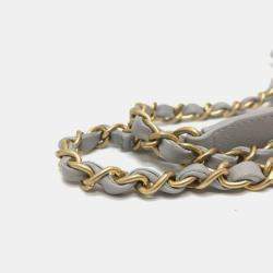 Pre Owned حقيبة يد/كتف شانيل ماتيلسي جلد الحمل رمادي