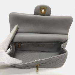 Pre Owned حقيبة يد/كتف شانيل ماتيلسي جلد الحمل رمادي