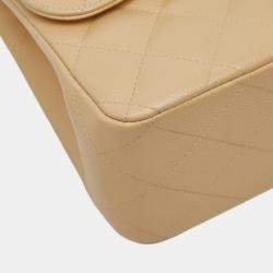 Pre Owned حقيبة كتف سلسلة شانيل كوكو مارك ماتلاس 30 مع غطاء مزدوج من جلد كافيار بيج