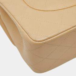 Pre Owned حقيبة كتف سلسلة شانيل كوكو مارك ماتلاس 30 مع غطاء مزدوج من جلد كافيار بيج