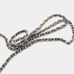 Pre Owned Chanel Matelasse Shoulder Bag In Calfskin Leather Navy Blue