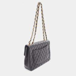 مملوكة مسبقًا حقيبة شانيلا ديسا ماتلاسي ٣٠ غطاء مفرد كتف جلد عجل محبب أسود