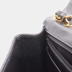 مملوكة مسبقًا حقيبة شانيلا ديسا ماتلاسي ٣٠ غطاء مفرد كتف جلد عجل محبب أسود