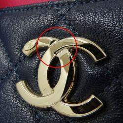 Pre Owned Chanel Matelasse Shoulder Bag Camera Leather Tricolor Blue Pink Green Gold Hardware Chain Mini Small