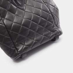 Pre Owned حقيبة ظهر شانيل ماتيلاس جلد الخروف أسود