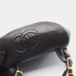 Pre Owned حقيبة ظهر شانيل ماتيلاس جلد الخروف أسود