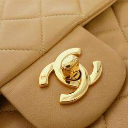 Pre Owned حقيبة كتف شانيل جلد بيج