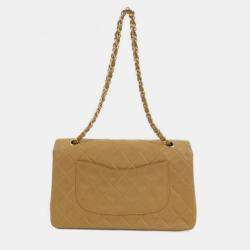 Pre Owned حقيبة كتف شانيل جلد بيج