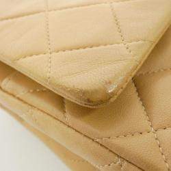 Pre Owned حقيبة كتف شانيل جلد بيج