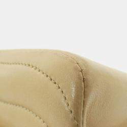 Pre Owned Chanel Beige Leather Shoulder Bag