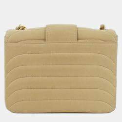 Pre Owned Chanel Beige Leather Shoulder Bag