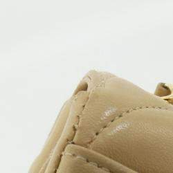 Pre Owned Chanel Beige Leather Shoulder Bag