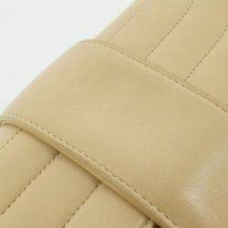 Pre Owned Chanel Beige Leather Shoulder Bag