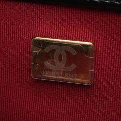 Pre Owned Chanel Coco Mark Shoulder Bag Fabric Black White