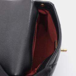 Pre Owned Chanel Matelasse Shoulder Bag Lambskin Leather Black