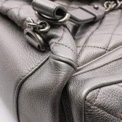 Pre Owned Chanel Matelasse Backpack Leather Silver
