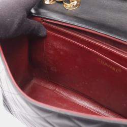 مملوكة مسبقًا Chanel Deca Matelasse 34 Black Lambskin Leather Shoulder Bag
