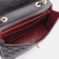 مملوكة مسبقًا Chanel Deca Matelasse 34 Black Lambskin Leather Shoulder Bag