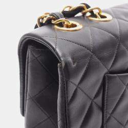 مملوكة مسبقًا Chanel Deca Matelasse 34 Black Lambskin Leather Shoulder Bag