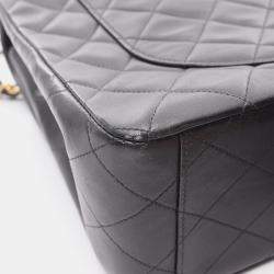 مملوكة مسبقًا Chanel Deca Matelasse 34 Black Lambskin Leather Shoulder Bag