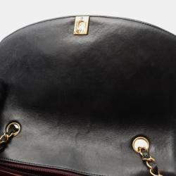 Pre Owned Chanel Matelasse Diana Flap Shoulder Bag Lambskin (Sheepskin) Black