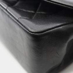 Pre Owned Chanel Matelasse Diana Flap Shoulder Bag Lambskin (Sheepskin) Black