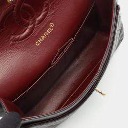 مملوكة مسبقًا Chanel Matelasse Double Flap Shoulder Bag In Lambskin Leather Black