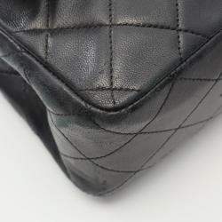 مملوكة مسبقًا Chanel Matelasse Double Flap Shoulder Bag In Lambskin Leather Black