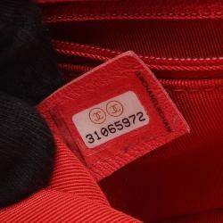 Pre Owned Chanel Matelasse Shoulder Bag In Lambskin Leather Red