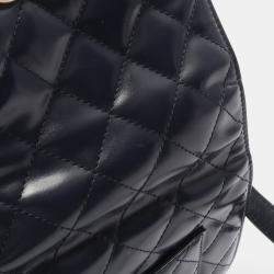 مملوكة مسبقًا حقيبة كتف شانيل ماتلاسي جلد وشامواه أزرق بحري