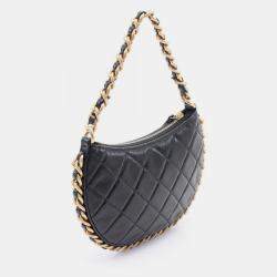 مملوكة مسبقًا حقيبة شانيال ماتلاس جلد أسود كتف