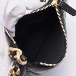 مملوكة مسبقًا حقيبة شانيال ماتلاس جلد أسود كتف